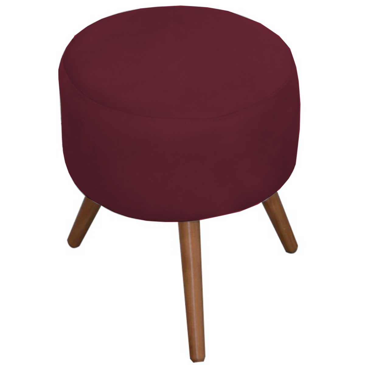 Kit 2 Puffs Decorativos Milão Pé Palito Suede Vinho