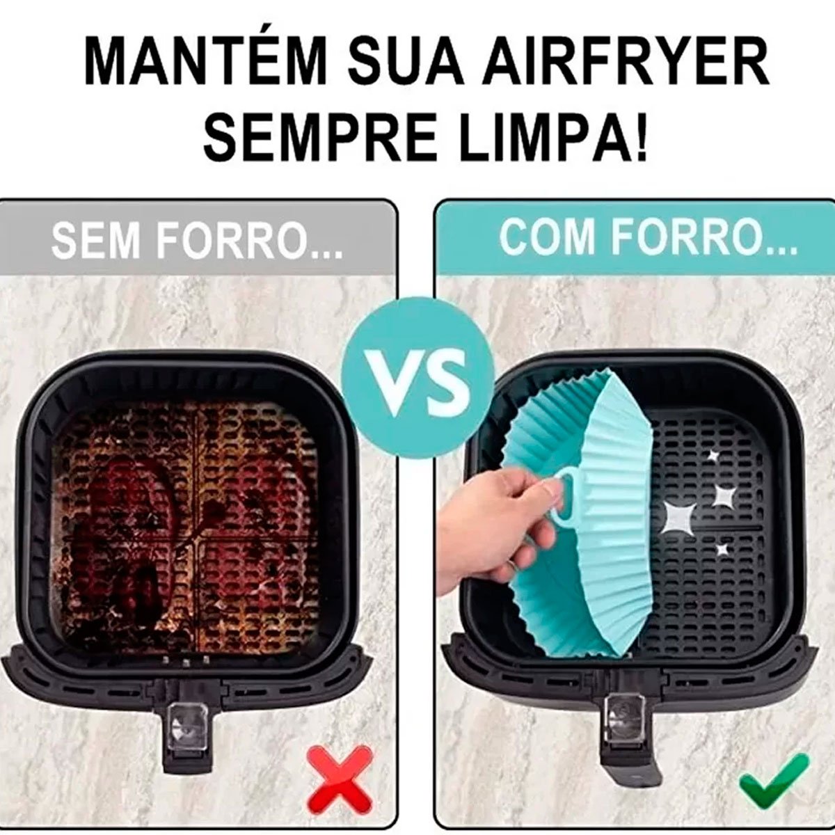 Kit 4 Formas de Silicone para AirFryer 20 cm Cores Sortidas Cores Sortidas