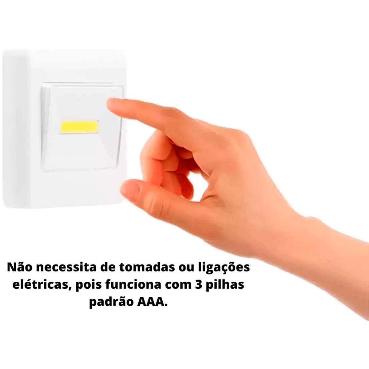 Kit 8 Luminárias Portáteis Interruptor Luz de LED