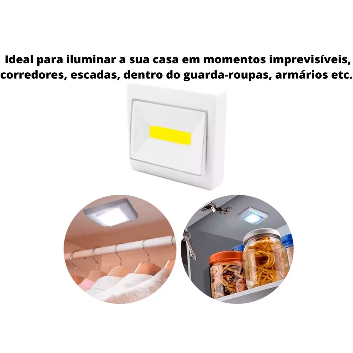 Kit 8 Luminárias Portáteis Interruptor Luz de LED