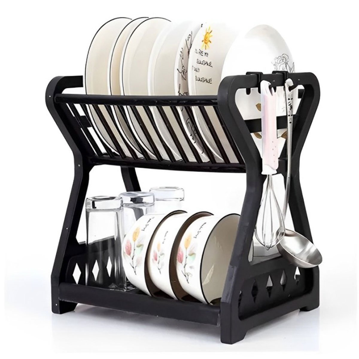 Kit Escorredor de Louças de Plástico e 4 Formas de Air Fryer
