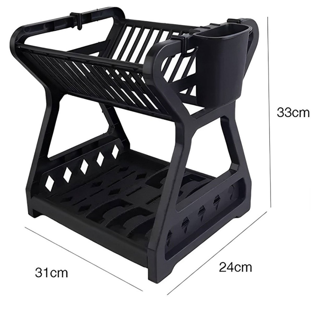 Kit Escorredor de Louças de Plástico e 4 Formas de Air Fryer
