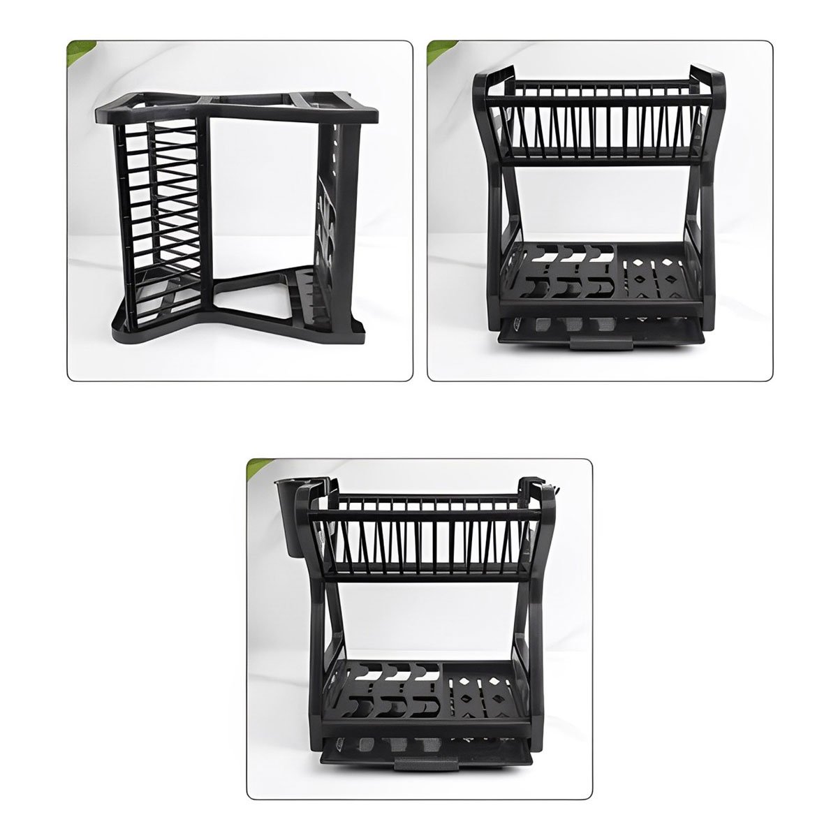 Kit Escorredor de Louças de Plástico e 4 Formas de Air Fryer