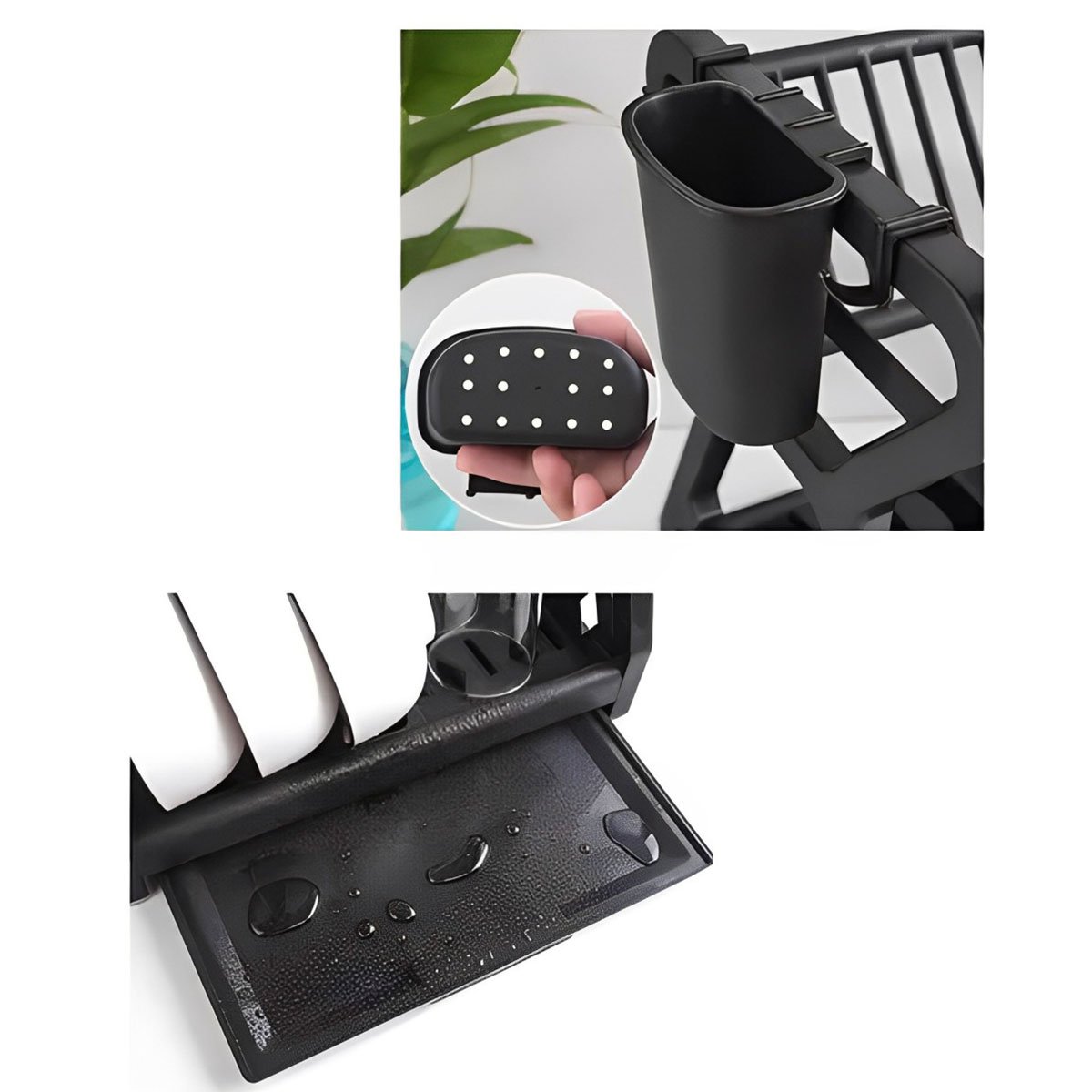 Kit Escorredor de Louças de Plástico e 4 Formas de Air Fryer