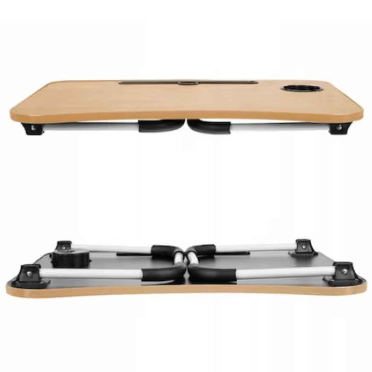 Mesa Dobrável p/ Notebook c/ Suporte p/ Tablet e Copo Cores Sortidas