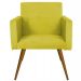 Poltrona Decorativa Nina Pé Palito Suede Amarelo