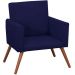 Poltrona Decorativa Nina Pé Palito Suede Azul Marinho