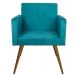 Poltrona Decorativa Nina Pé Palito Suede Azul Turquesa