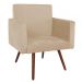 Poltrona Decorativa Nina Pé Palito Suede Bege
