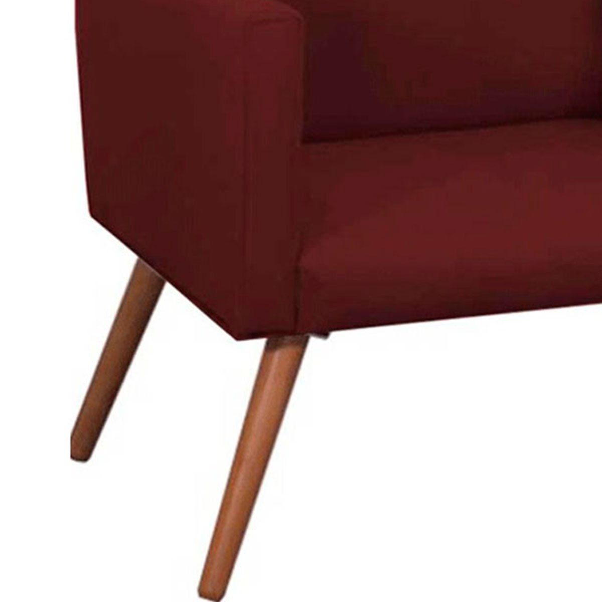 Poltrona Decorativa Nina Pé Palito Suede Vinho