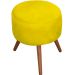 Puff Decorativo Milão Pé Palito Suede Amarelo