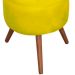Puff Decorativo Milão Pé Palito Suede Amarelo
