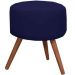 Puff Decorativo Milão Pé Palito Suede Azul Marinho