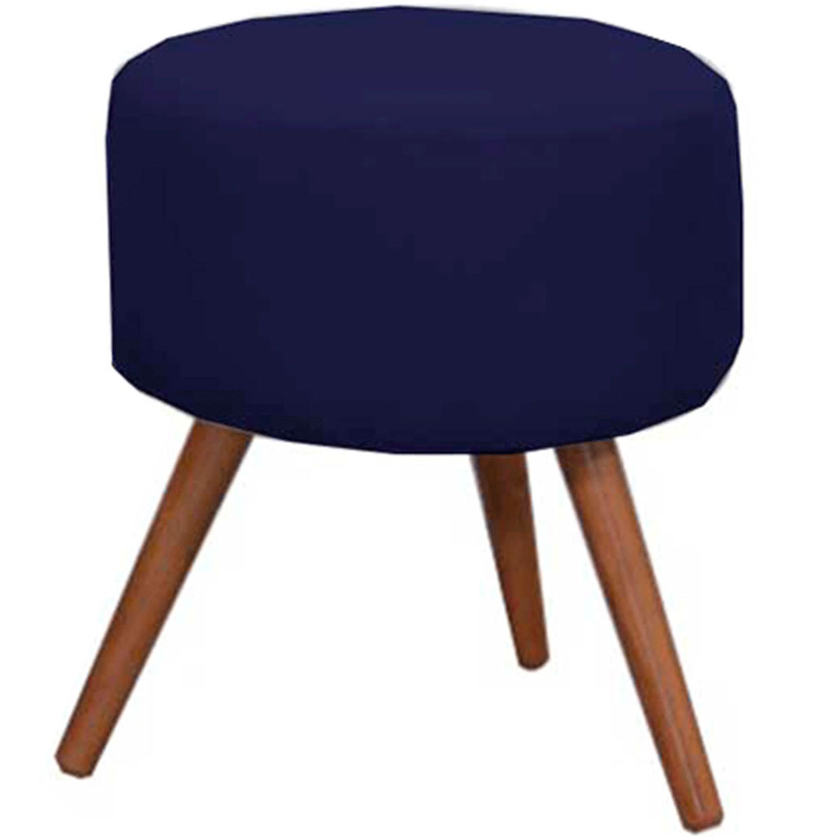 Puff Decorativo Milão Pé Palito Suede Azul Marinho