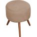 Puff Decorativo Milão Pé Palito Suede Bege