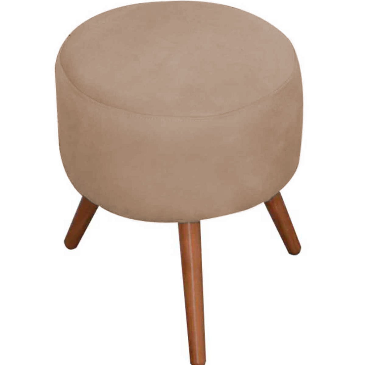 Puff Decorativo Milão Pé Palito Suede Bege