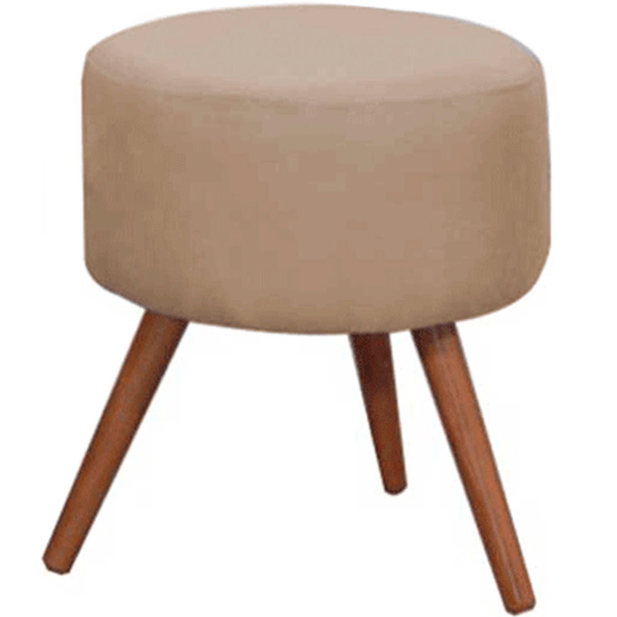 Puff Decorativo Milão Pé Palito Suede Bege