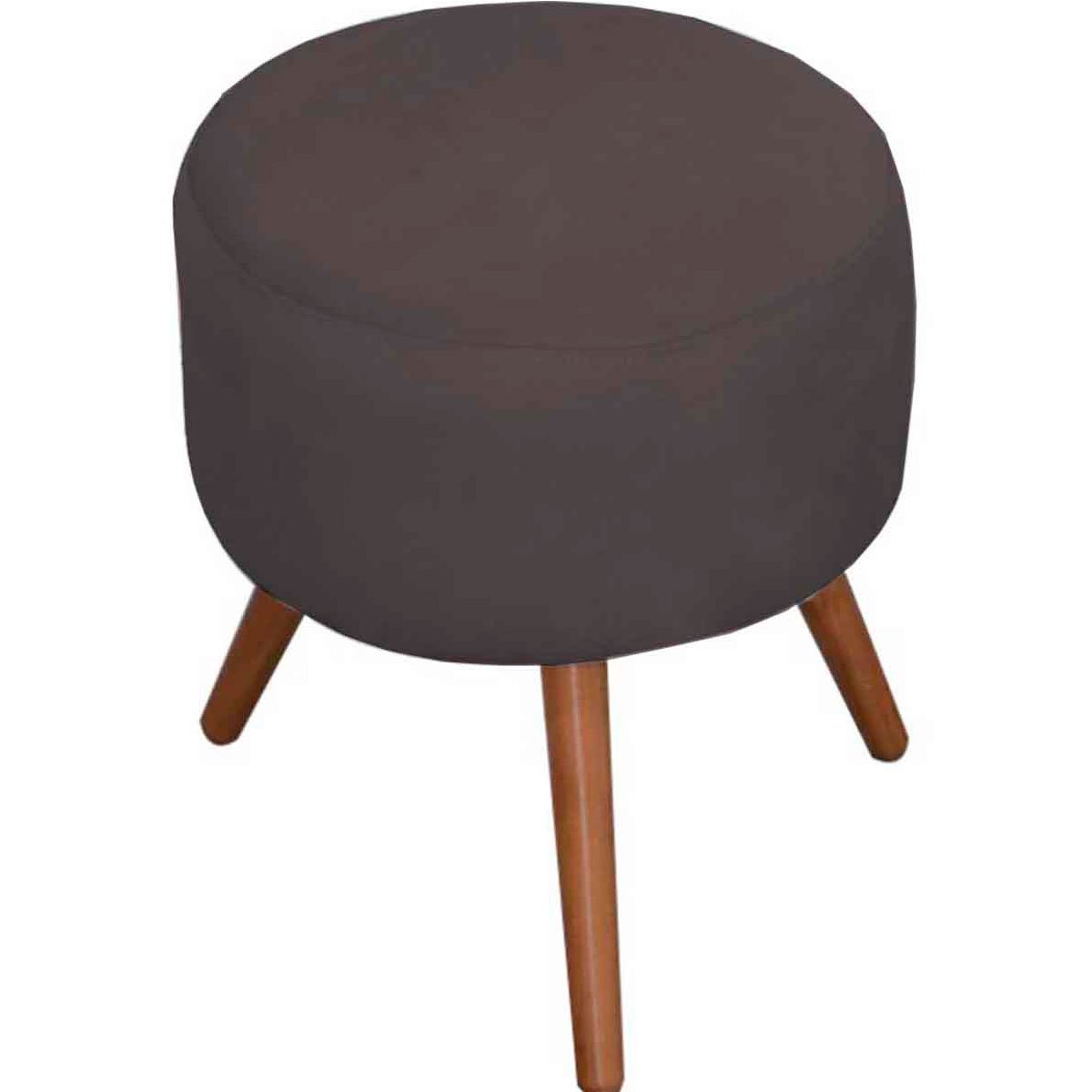 Puff Decorativo Milão Pé Palito Suede Cinza