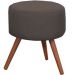 Puff Decorativo Milão Pé Palito Suede Cinza