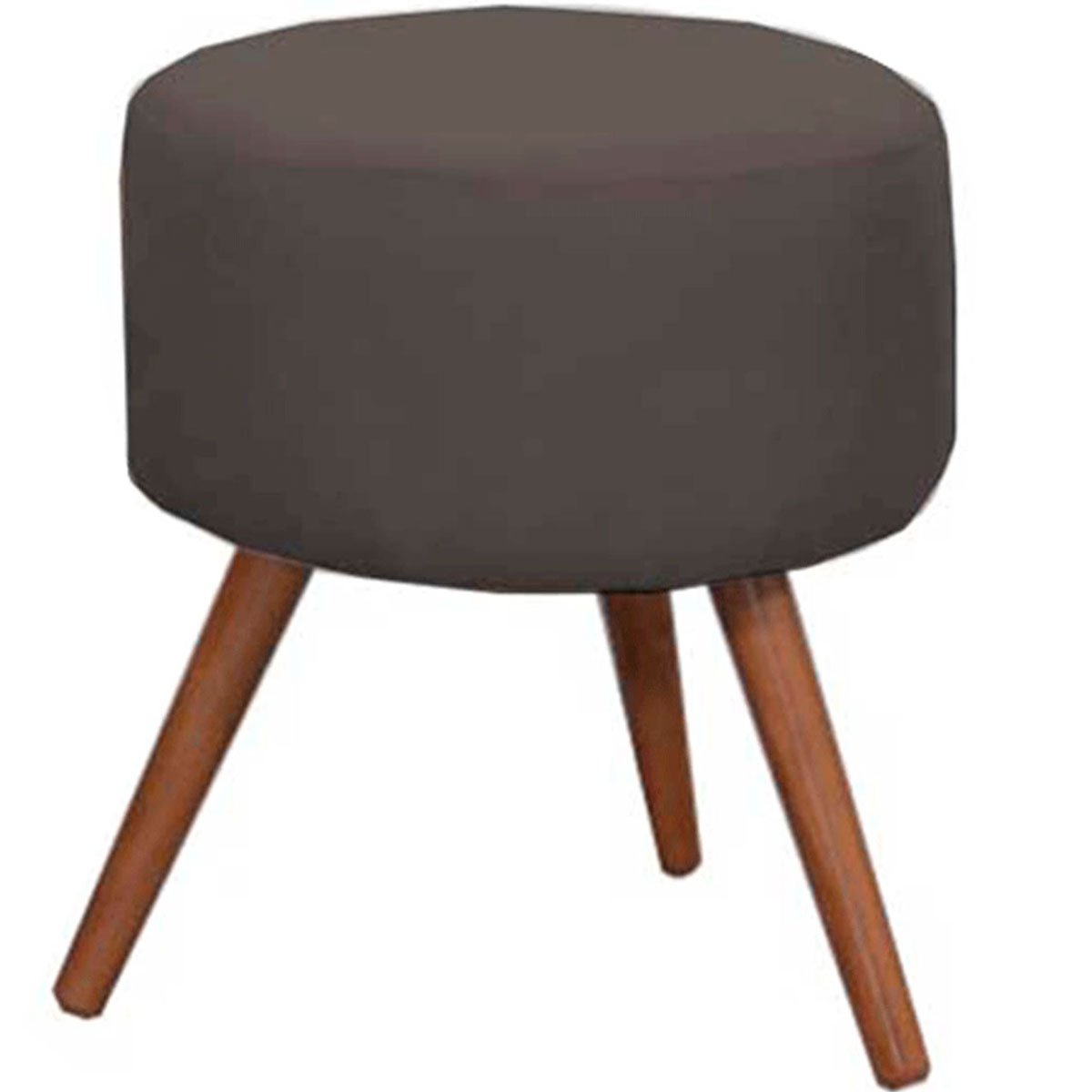 Puff Decorativo Milão Pé Palito Suede Cinza