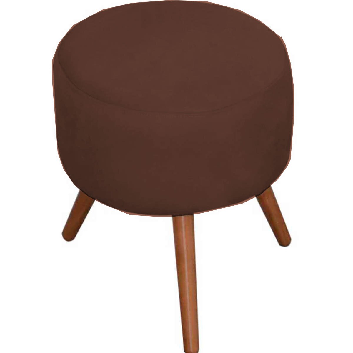 Puff Decorativo Milão Pé Palito Suede Marrom