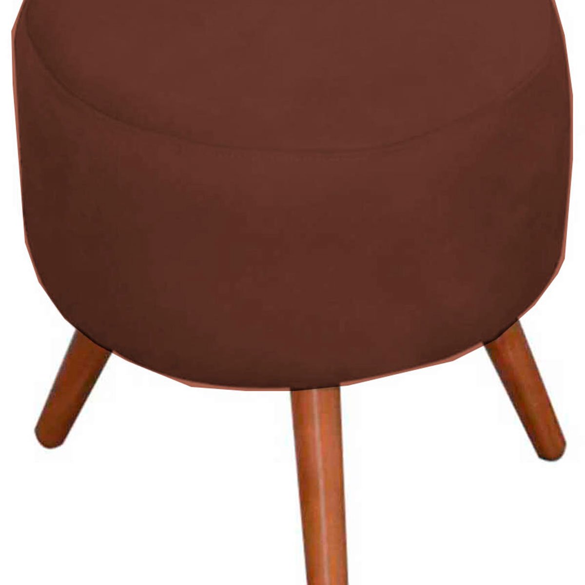 Puff Decorativo Milão Pé Palito Suede Marrom