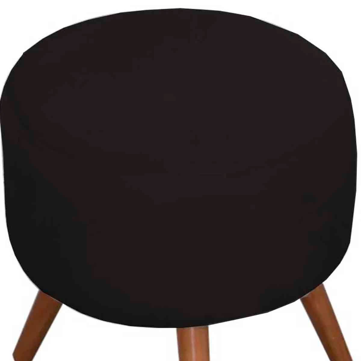Puff Decorativo Milão Pé Palito Suede Preto