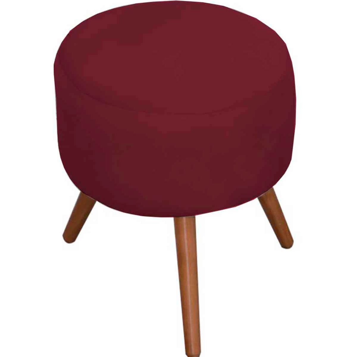 Puff Decorativo Milão Pé Palito Suede Vinho