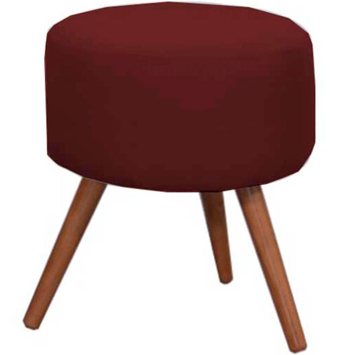 Puff Decorativo Milão Pé Palito Suede Vinho