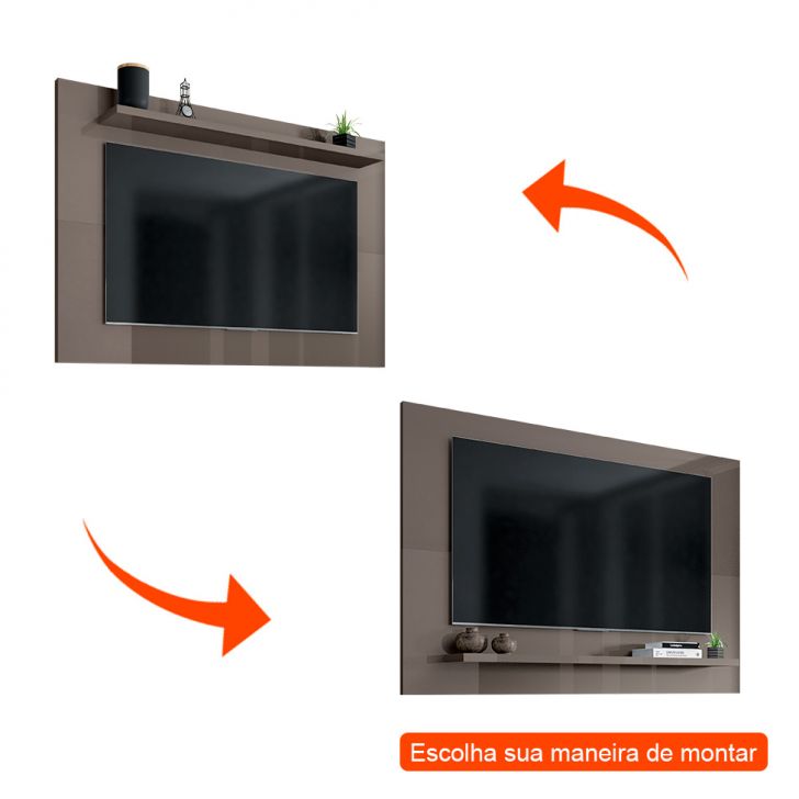 [OUTLET] Painel para TV até 60 Polegadas Safira Cinza