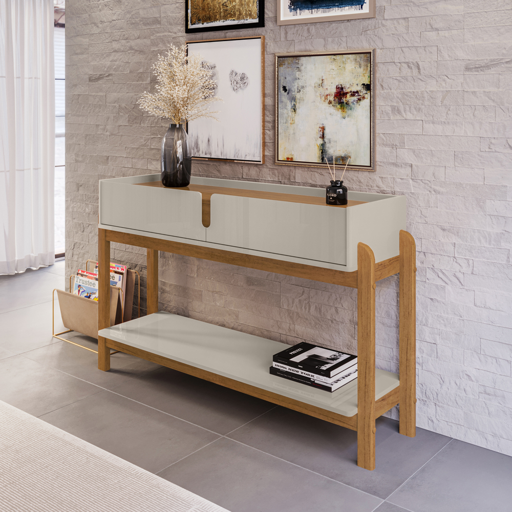 Aparador 2 Gavetas 50524 130cm Off White Cedro DCASA