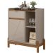 Aparador Bar 50526 Pes Madeira Maciça 81cm Off White Cedro DCASA