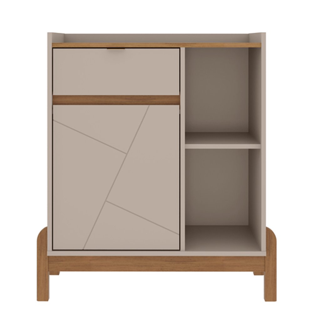 Aparador Bar 50526 Pes Madeira Maciça 81cm Off White Cedro DCASA