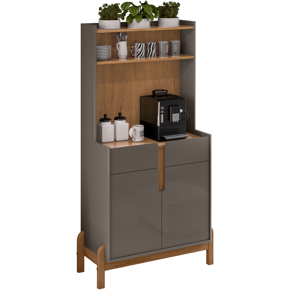 Aparador Cantinho Cafe 50525 2 Portas 81cm Cinza Perola Cedro DCASA