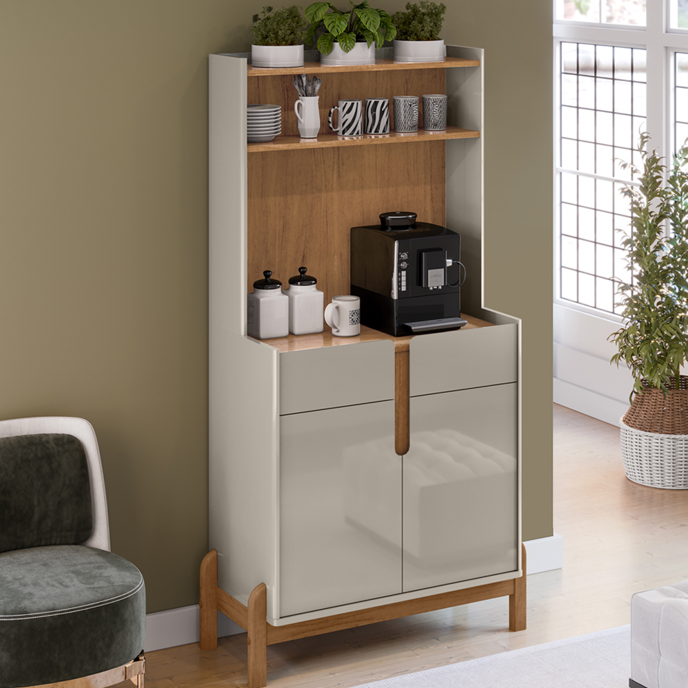 Aparador Cantinho Cafe 50525 2 Portas 81cm Off White Cedro DCASA
