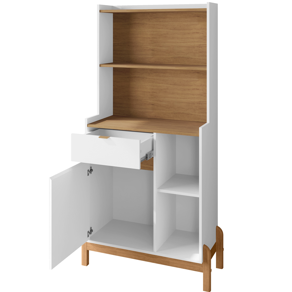 Aparador Cantinho Cafe 50527 1 Porta 81cm Branco Cedro DCASA