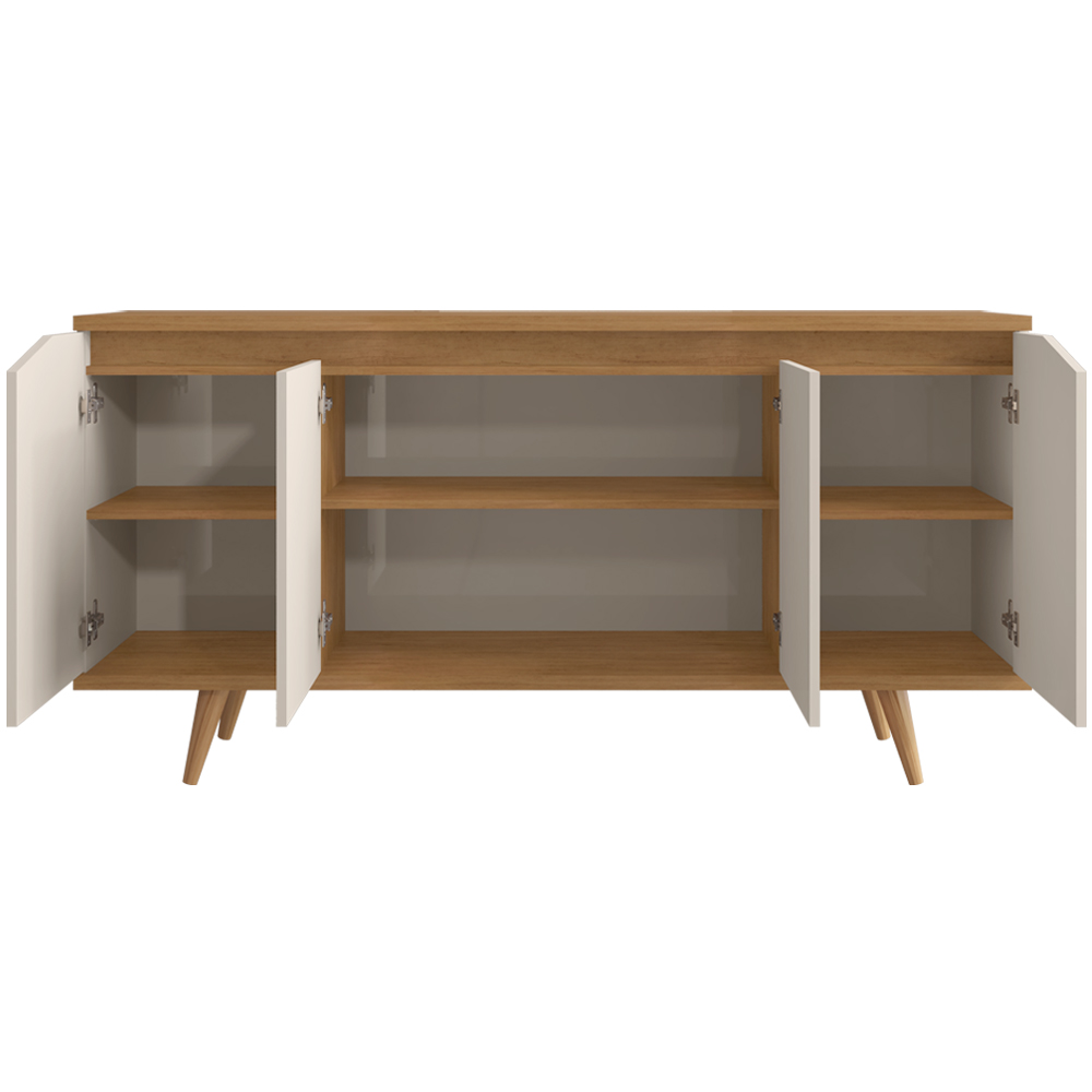 Balcao Buffet 50454 Pes Madeira 160cm Off White Cedro DCASA