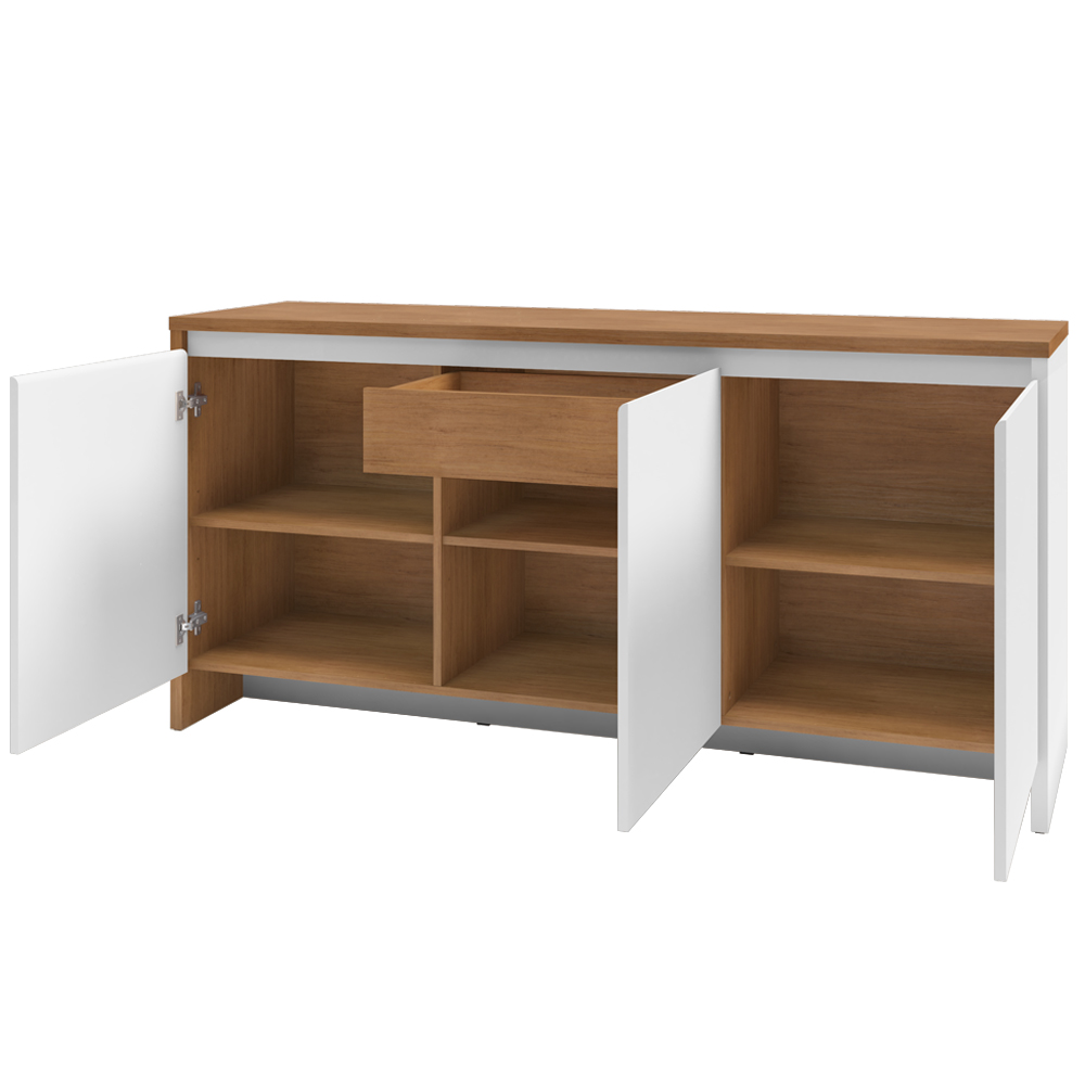 Balcao Buffet 50523 3 Portas 160cm Cedro Branco DCASA