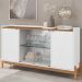 Balcao Buffet 50528 Porta De Vidro 168cm Branco Cedro DCASA