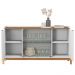 Balcao Buffet 50528 Porta De Vidro 168cm Branco Cedro DCASA