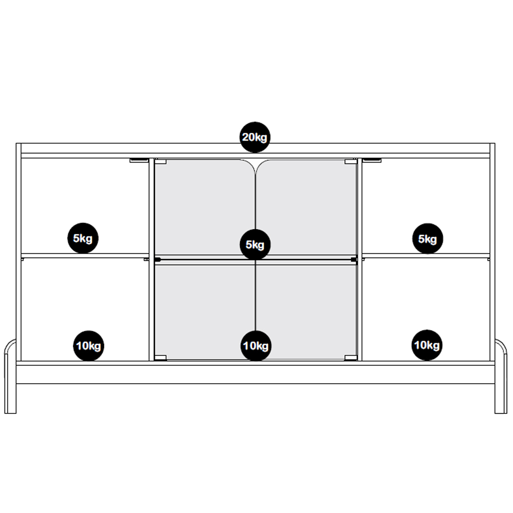 Balcao Buffet 50528 Porta De Vidro 168cm Branco Cedro DCASA