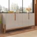 Bancada Aparador Ares Off White/Cedro com 4 Portas