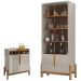 Barzinho 2 Portas 50522 E Cristaleira Para Sala 50519 Off White Cedro DCASA