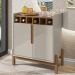 Barzinho 2 Portas 50522 E Cristaleira Para Sala 50519 Off White Cedro DCASA