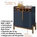 Barzinho Com 2 Portas e Adega Para Sala de Jantar 50522 Azul Cobalto Cedro DCASA