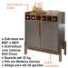 Barzinho Com 2 Portas e Adega Para Sala de Jantar 50522 Cinza Perola Cedro DCASA