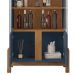 Buffet 190cm Adega 050520 E Cristaleira 4 Portas 50519 Azul Cobalto Cedro DCASA