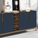 Buffet 190cm Adega 050520 E Cristaleira 4 Portas 50519 Azul Cobalto Cedro DCASA