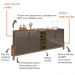 Buffet 190cm Adega 050520 E Cristaleira 4 Portas 50519 Cinza Perola Cedro DCASA