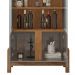 Buffet 190cm Adega 050520 E Cristaleira 4 Portas 50519 Cinza Perola Cedro DCASA